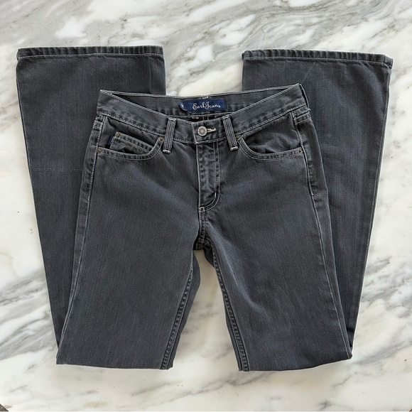 Vintage Y2K Faded Black Flared Earl Jeans • Sz 24 - Picture 4 of 7